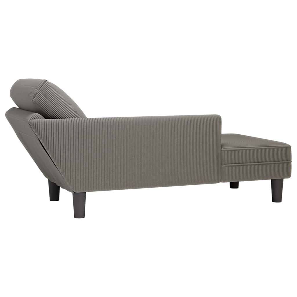vidaXL Chaiselongue mit Kissen Hellgrau Cordstoff