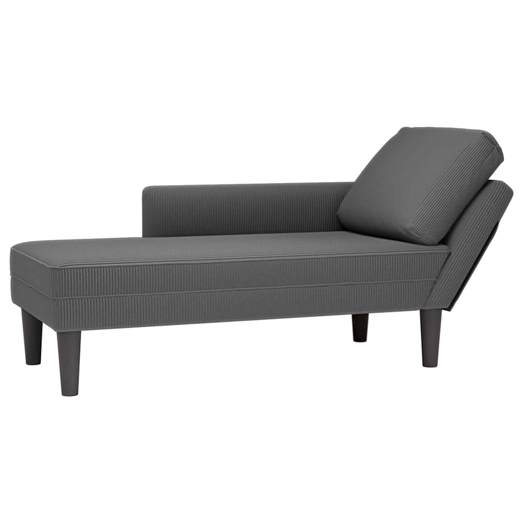 vidaXL Chaiselongue mit Kissen Hellgrau Cordstoff