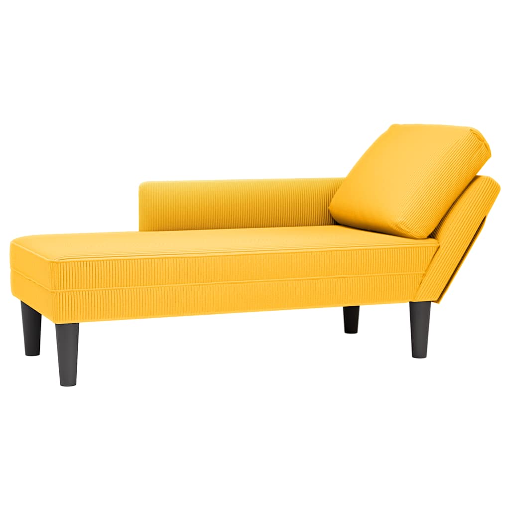 vidaXL Chaiselongue mit Kissen Hellgrau Cordstoff