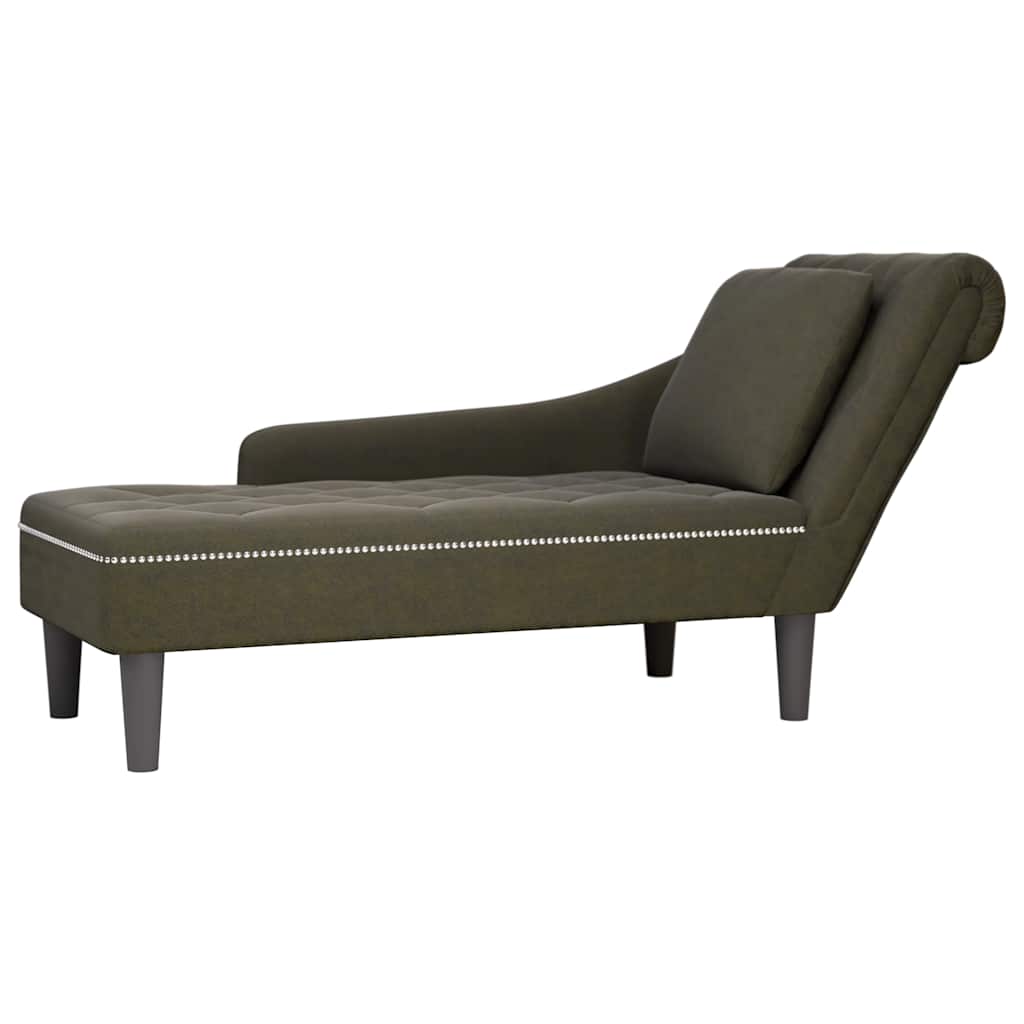 vidaXL Chaiselongue mit Kissen und Rechter Armlehne Braun Kunstleder