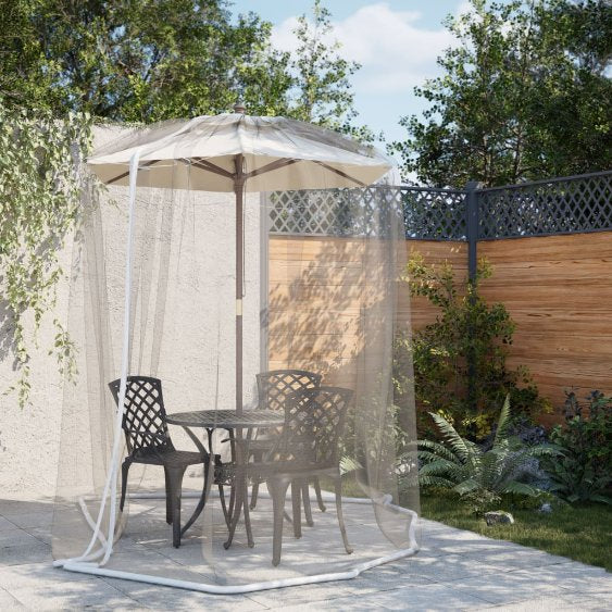 Moskitonetz für Sonnenschirm 220 Mesh Schwarz Φ300x230 cm