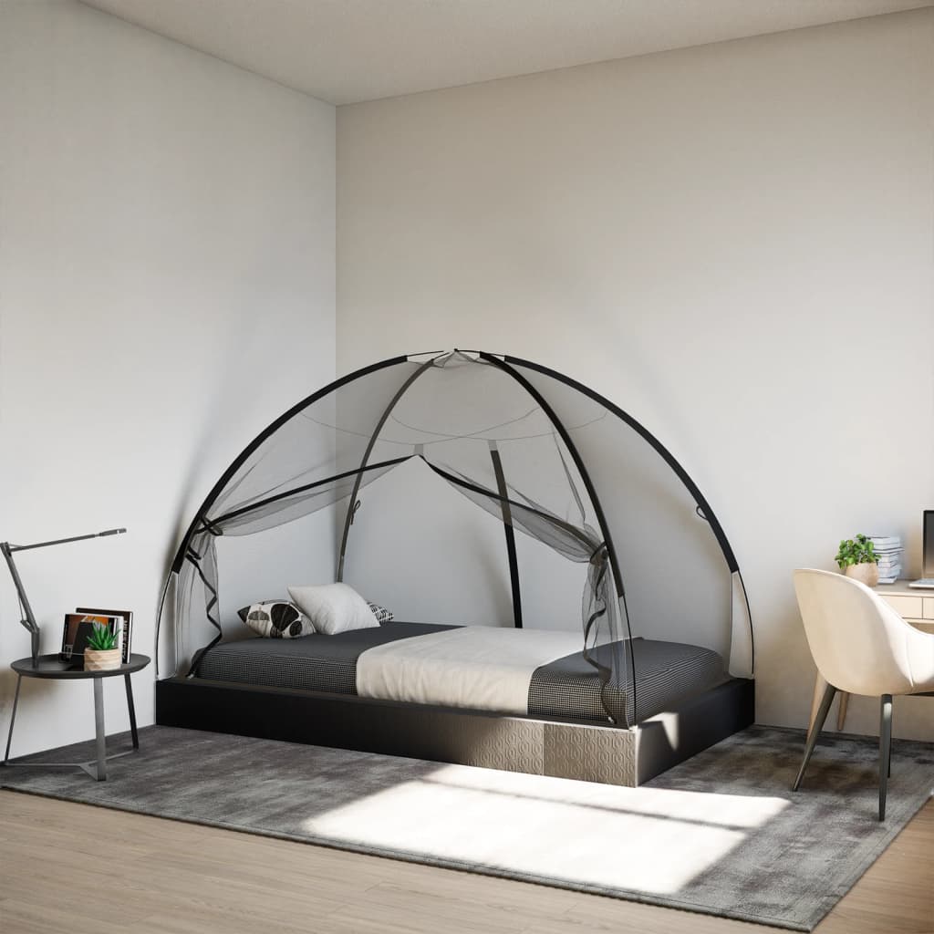 Moskito-Netzzelt Mongolisch 220 Schwarz 200x120x130 cm