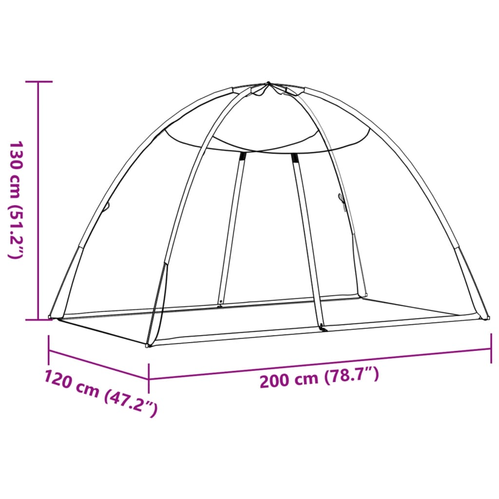 Moskito-Netzzelt Mongolisch 220 Schwarz 200x120x130 cm