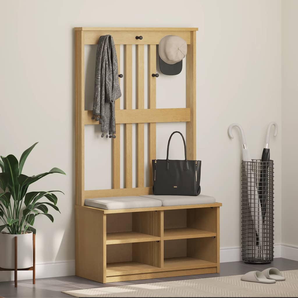 vidaXL Garderobenständer SANDNES 87x40x159,5cm Massivholz Kiefer