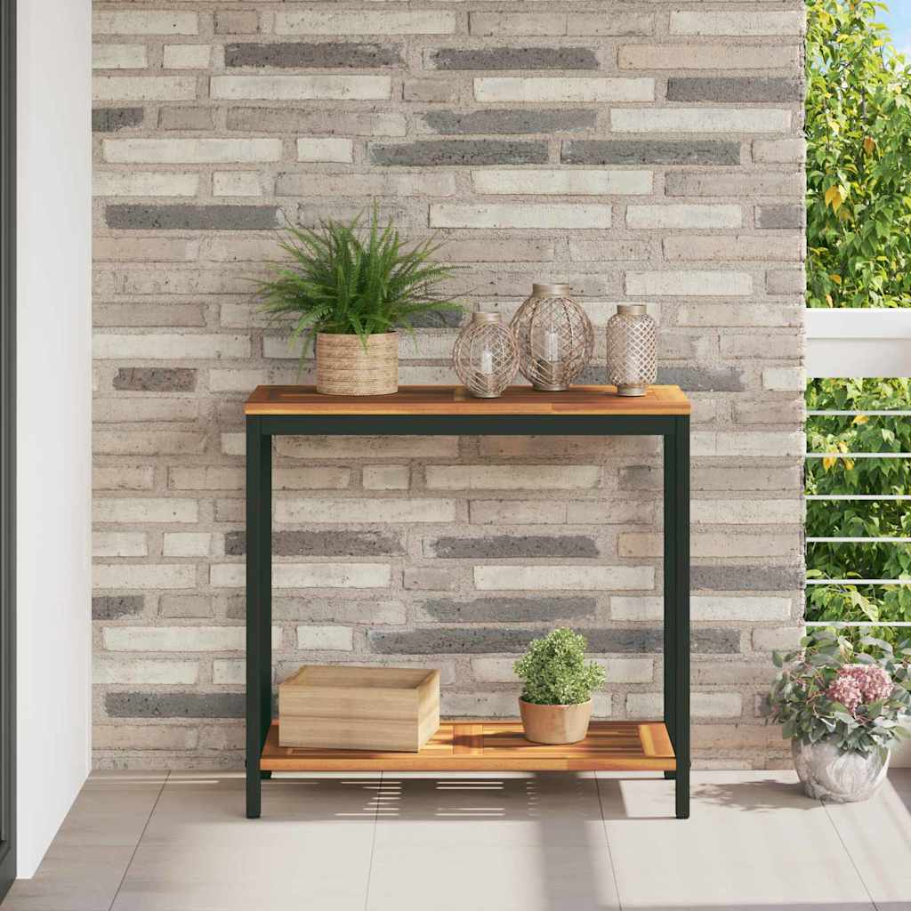 vidaXL Tisch für Outdoor Natürlich und Schwarz 80 x 35 x 75 cm