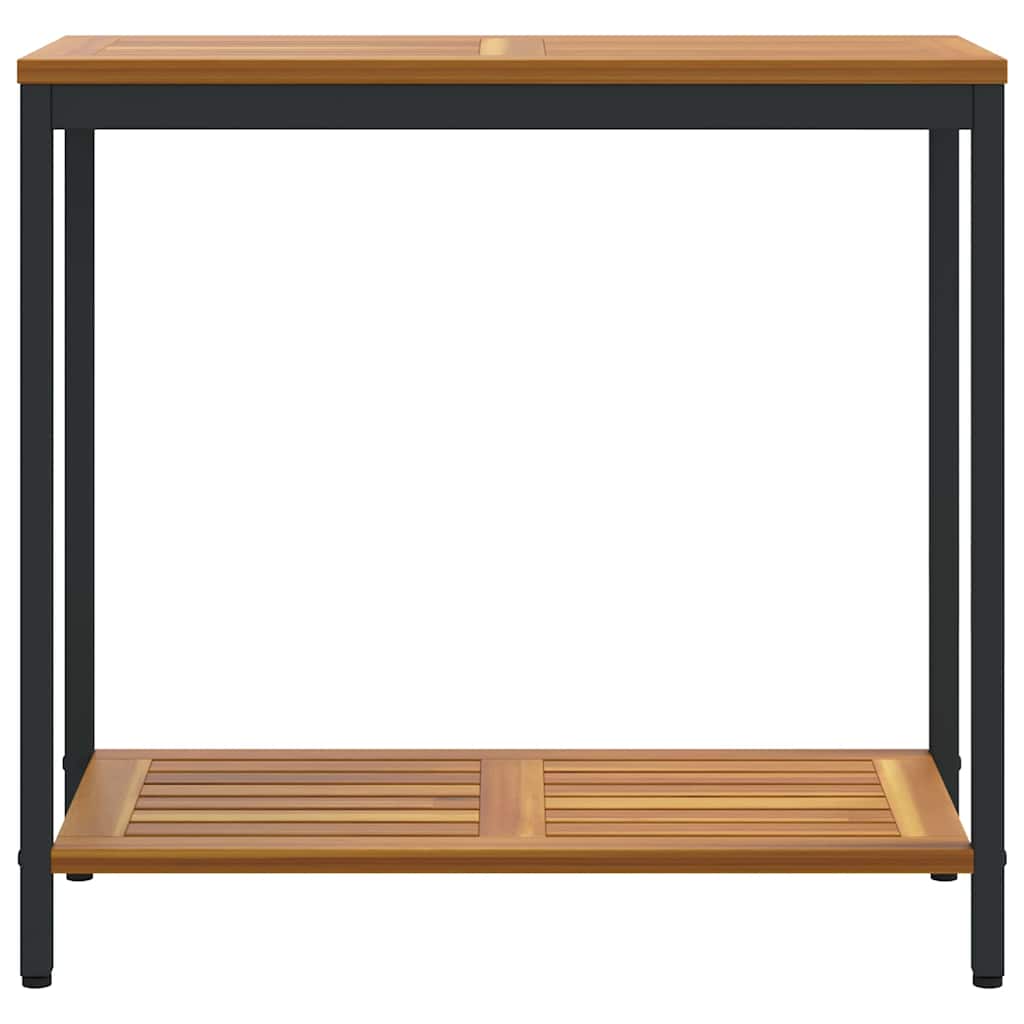 vidaXL Tisch für Outdoor Natürlich und Schwarz 80 x 35 x 75 cm