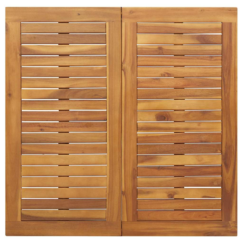 vidaXL Tisch für Outdoor Natürlich und Schwarz 90 x 90 x 75 cm