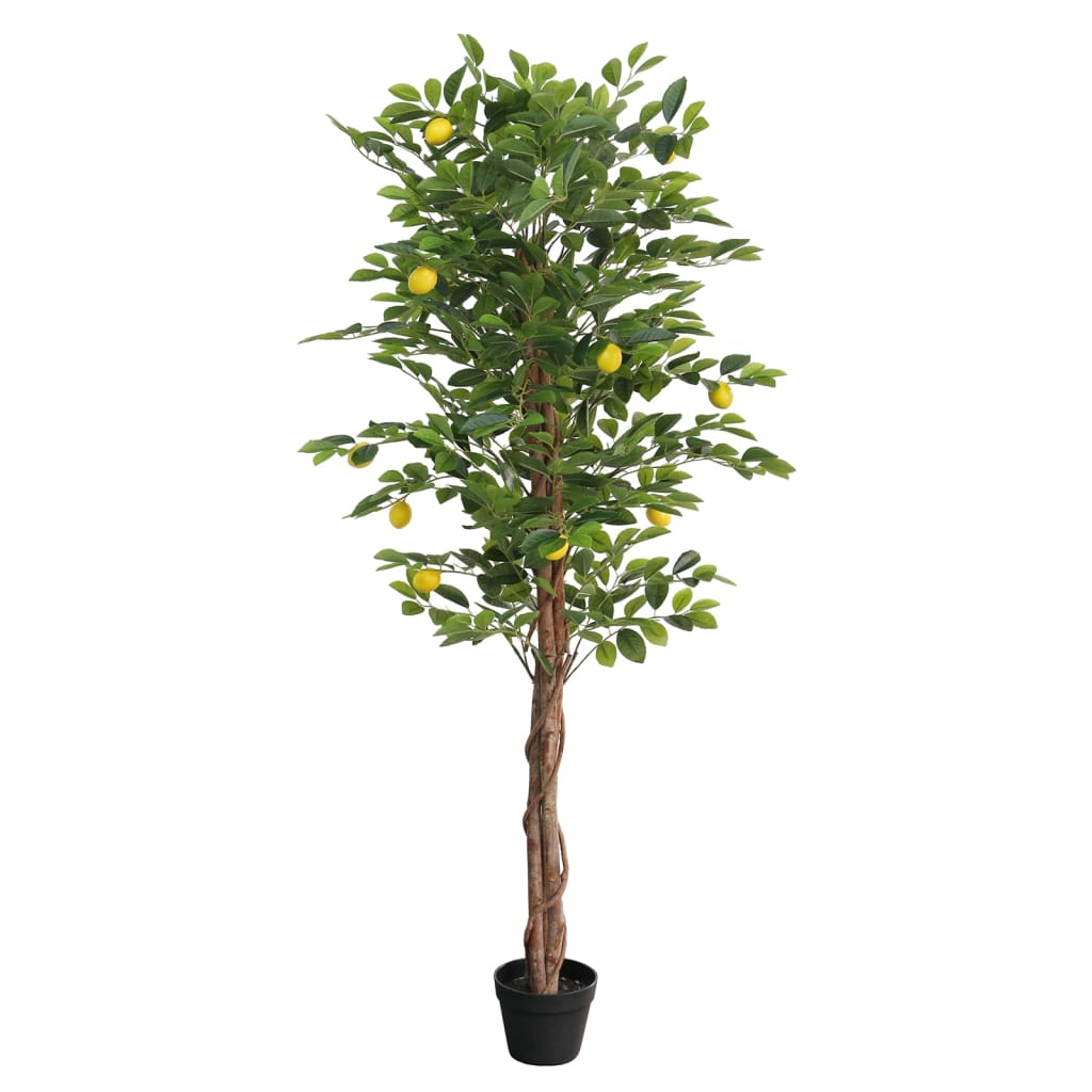 vidaXL Zitronenbaum Künstlich mit 3 Stämmen Grün 85 cm PP