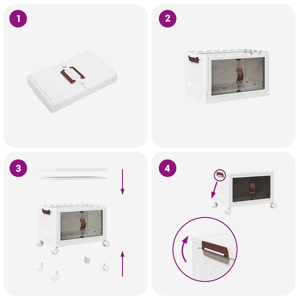 vidaXL Aufbewahrungsbox mit Rädern Stapelbar 28 L 48,5x29,5x33 cm