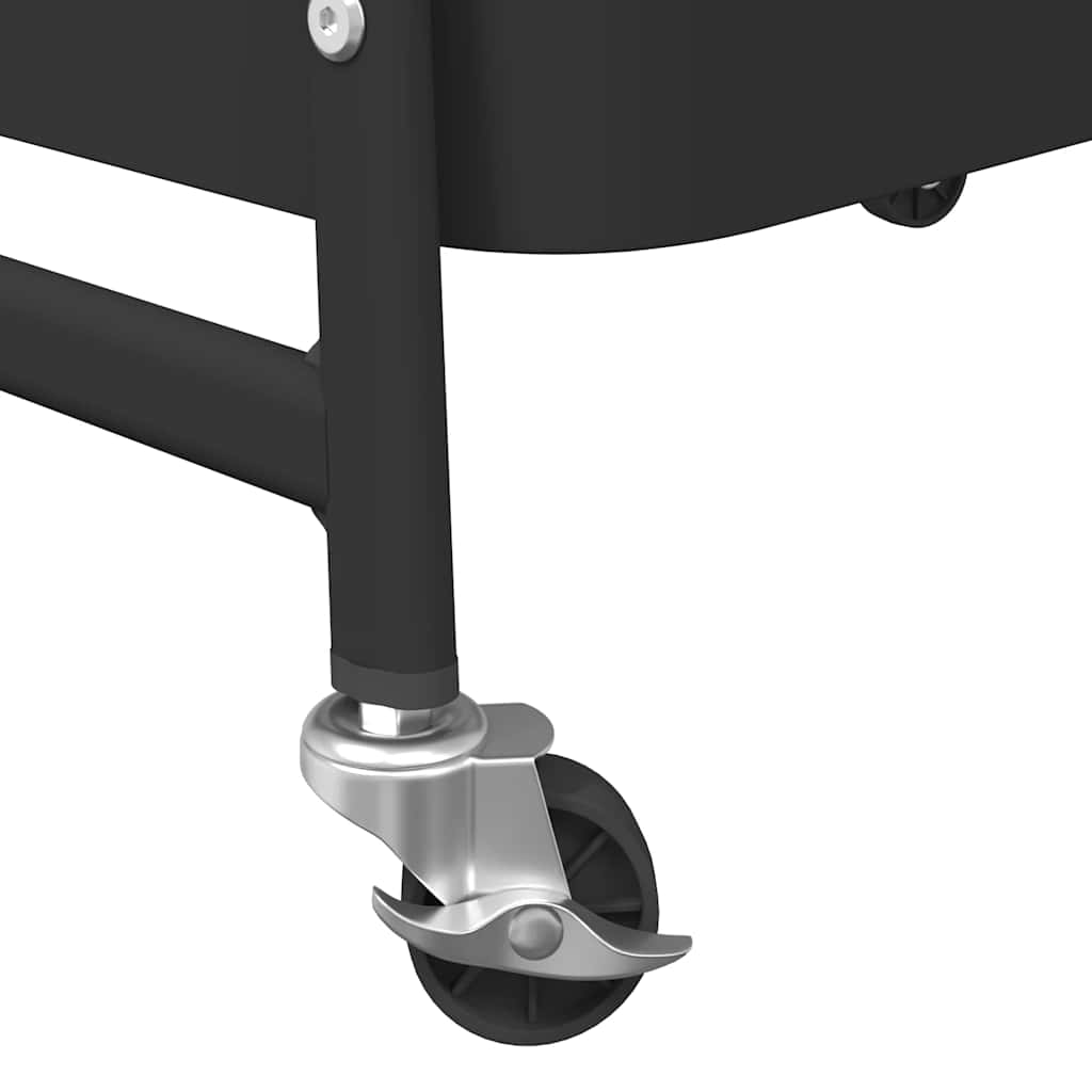 vidaXL Aufbewahrungswagen 3 Etagen Schwarz 42x41,5x77 cm Stahl