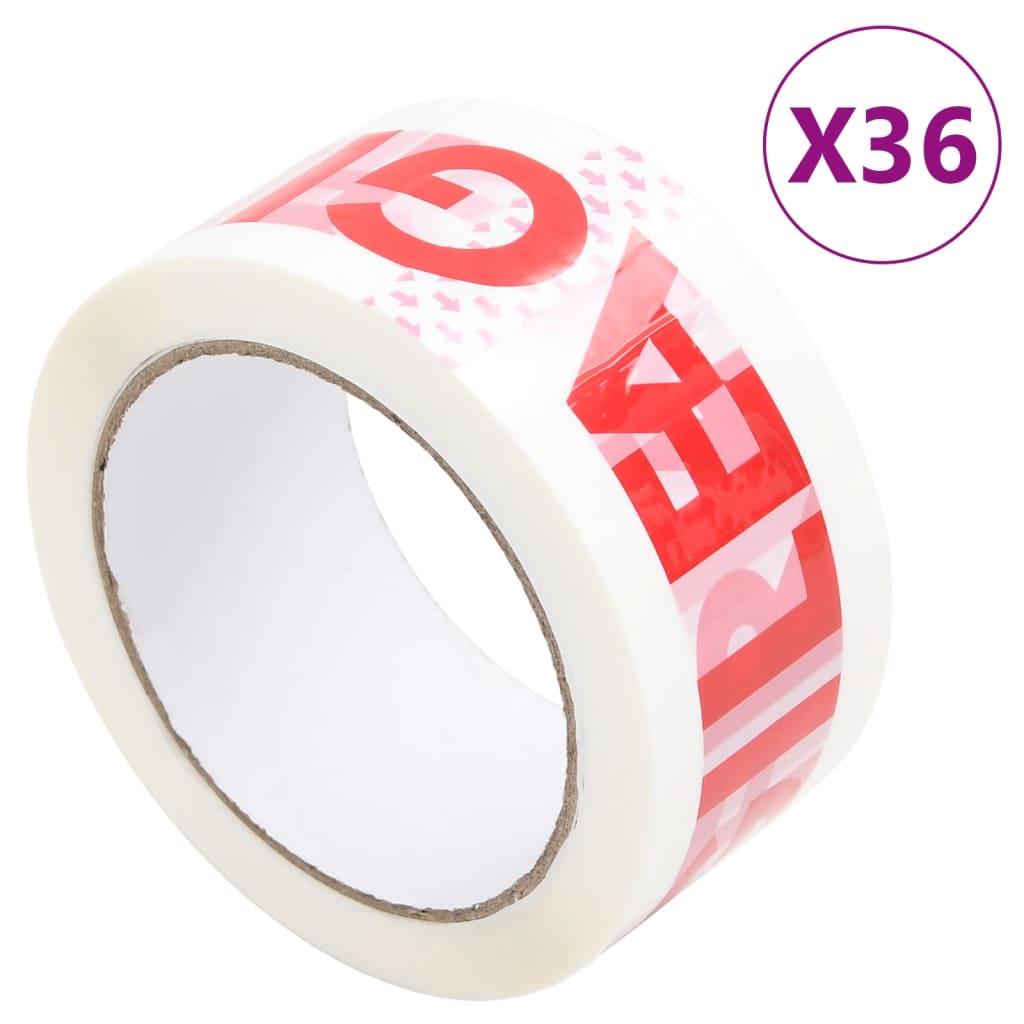 vidaXL Paketklebeband 12 Stk. FRAGILE Aufdruck Weiß 48 mm x 66 m