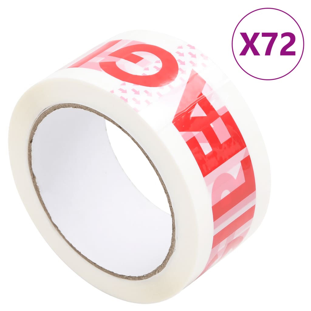 vidaXL Paketklebeband 12 Stk. FRAGILE Aufdruck Weiß 48 mm x 66 m