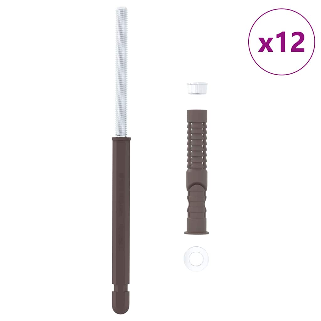 vidaXL Schwebende Regalträger 12 pcs Beige Ø10 x 170 mm Stahl