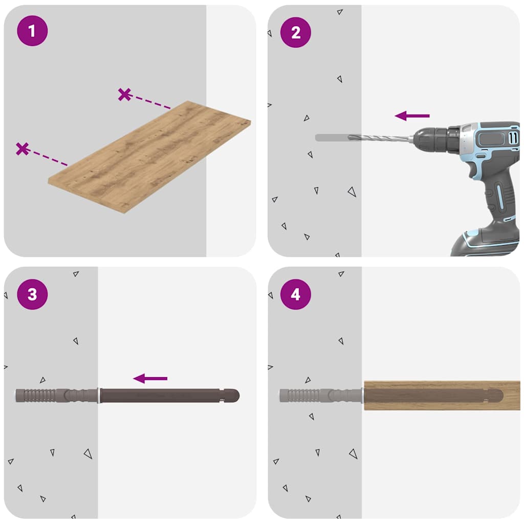 vidaXL Schwebende Regalträger 12 pcs Beige Ø10 x 170 mm Stahl