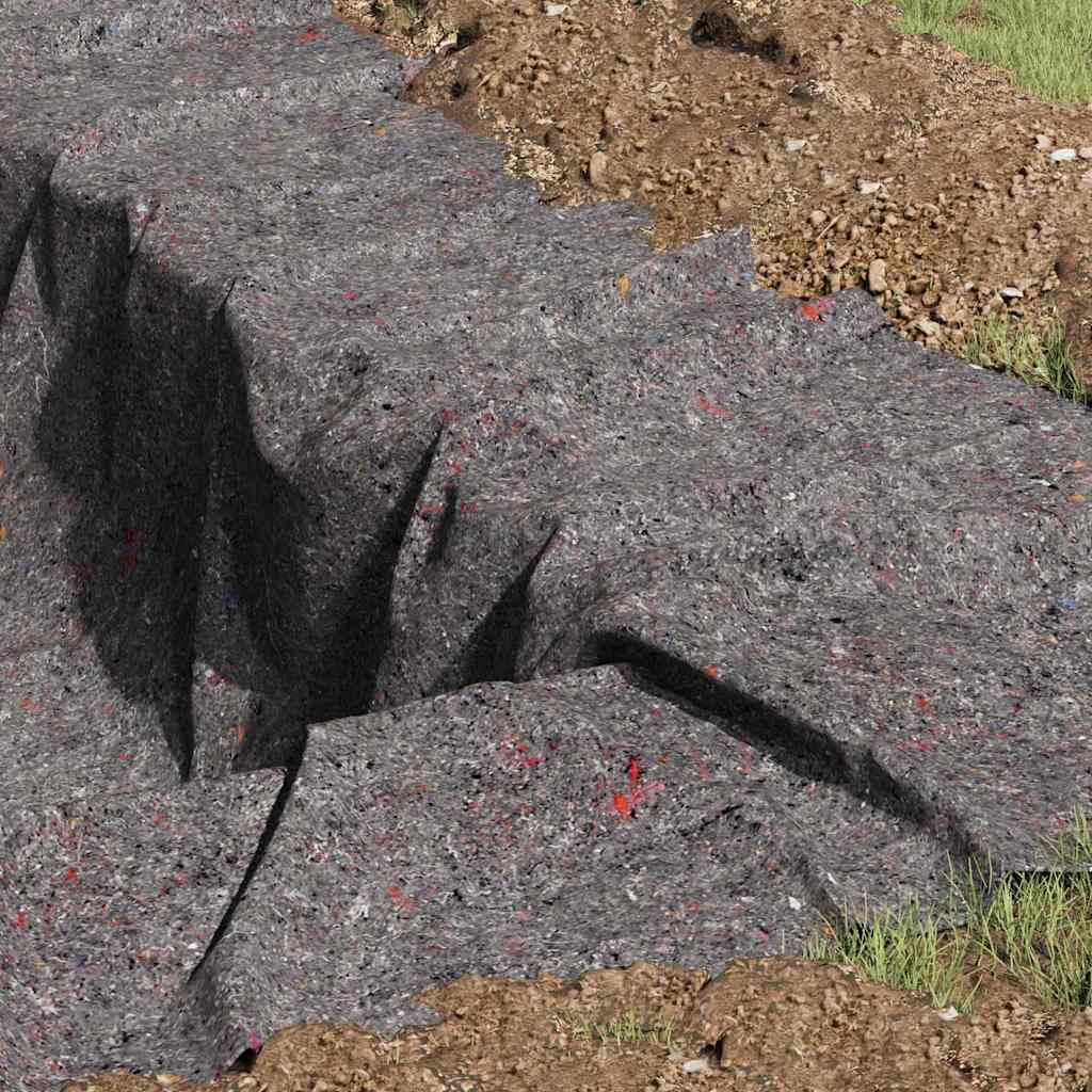 vidaXL Teichvlies Grau 1 x 10 m Polyester und Baumwolle