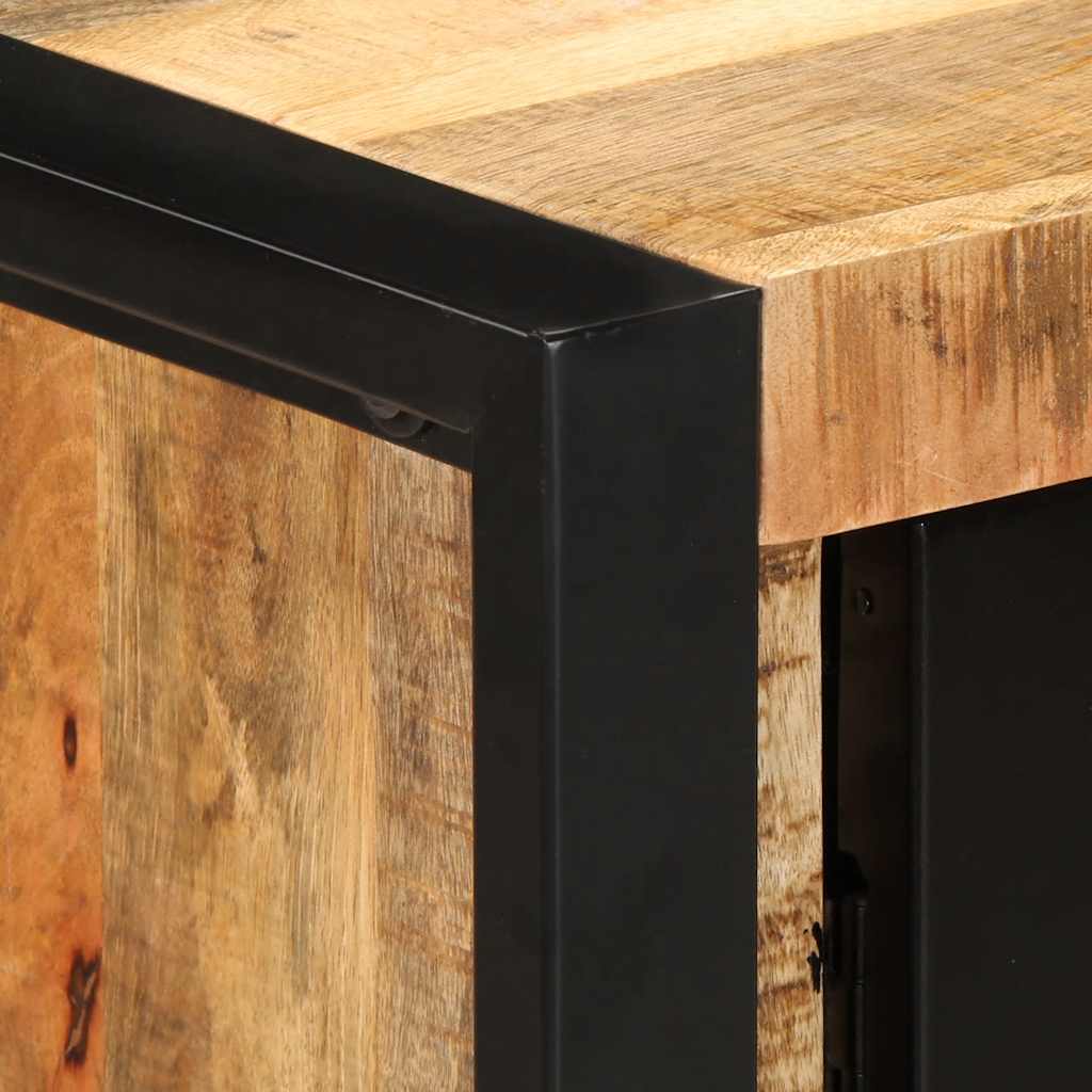 vidaXL Konsolentisch 90x35x75 cm Raues Massivholz Mango