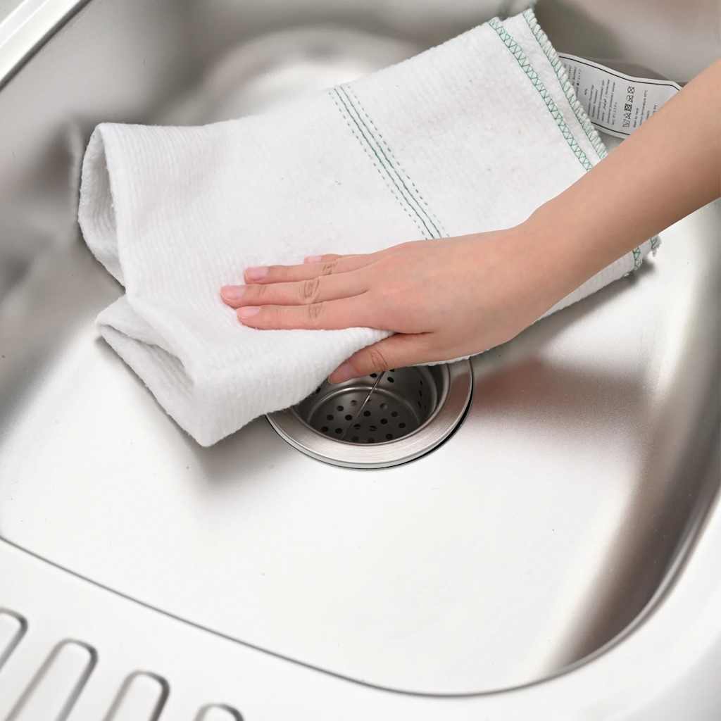 vidaXL Reinigungstücher 5 Stk. Weiß mit Grünen Gestreift 50x60 cm