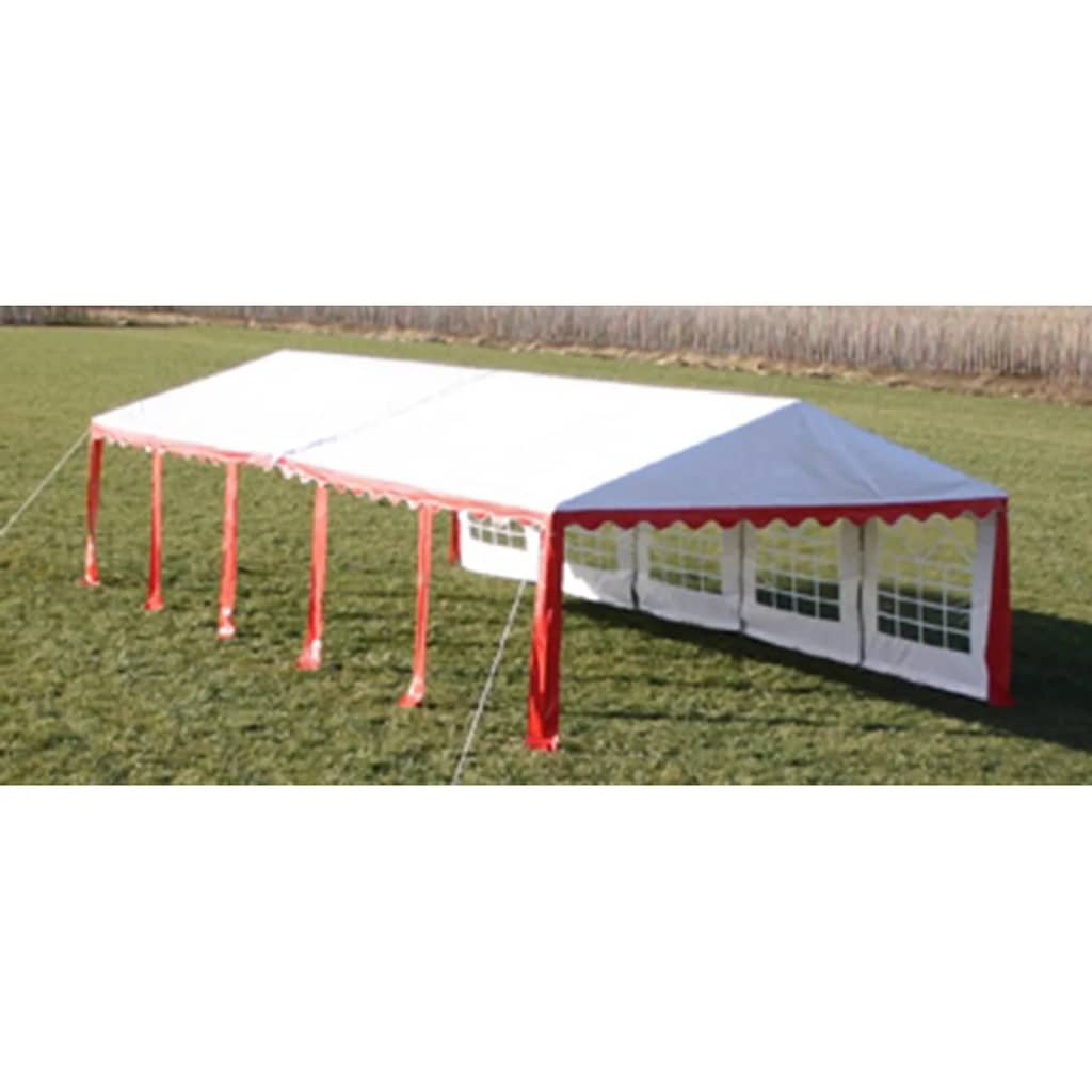 Ersatzdach Dachplane Zeltdach Seitenteile 10 x 5 m Rot&Weiß