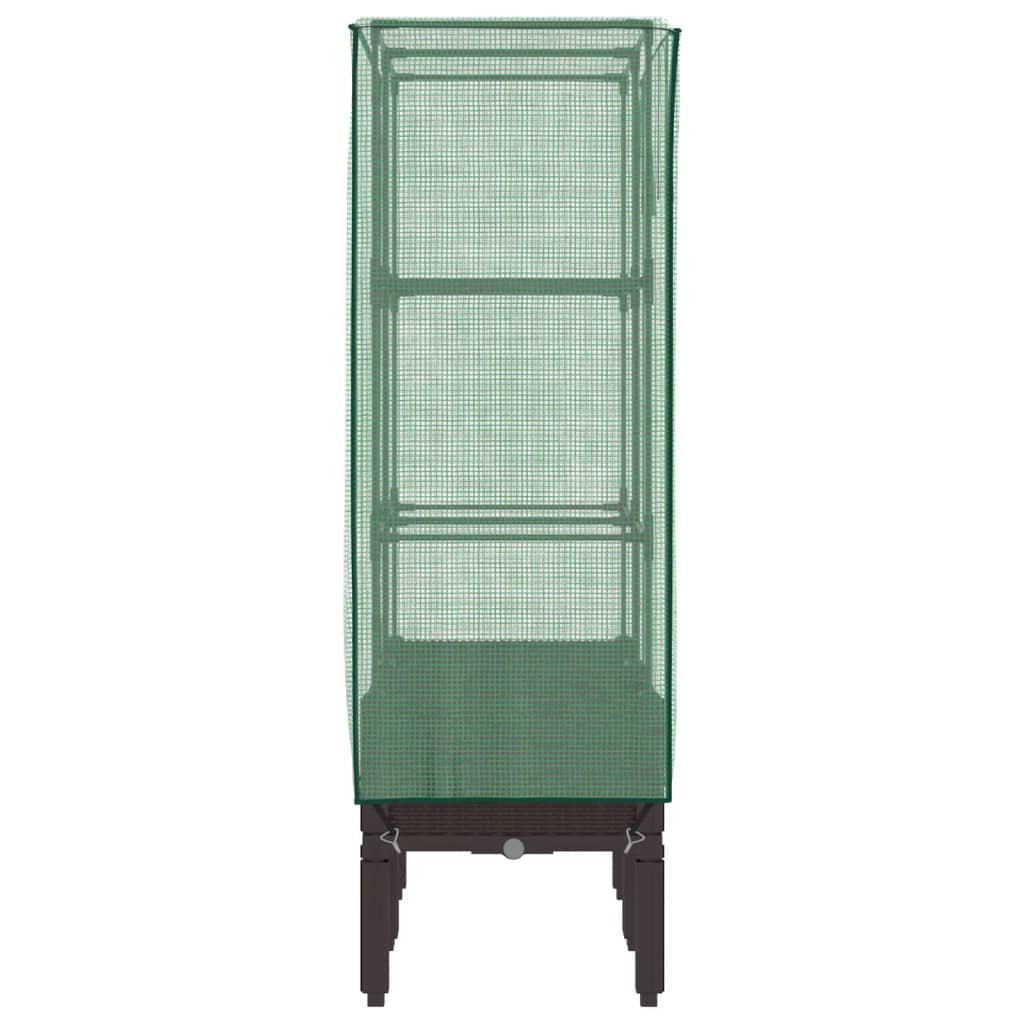 vidaXL Hochbeet mit Gewächshaus-Aufsatz Rattan-Optik 80x40x140 cm