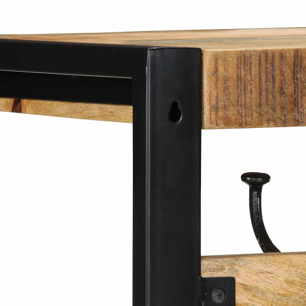 vidaXL Garderobe 80x35x35 cm Raues Massivholz Mango