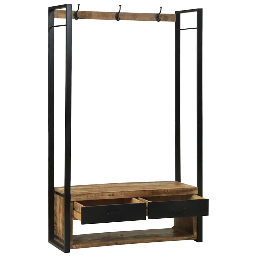 vidaXL Kleiderständer Braun 110 x 40 x 179 cm Massivholz Mango