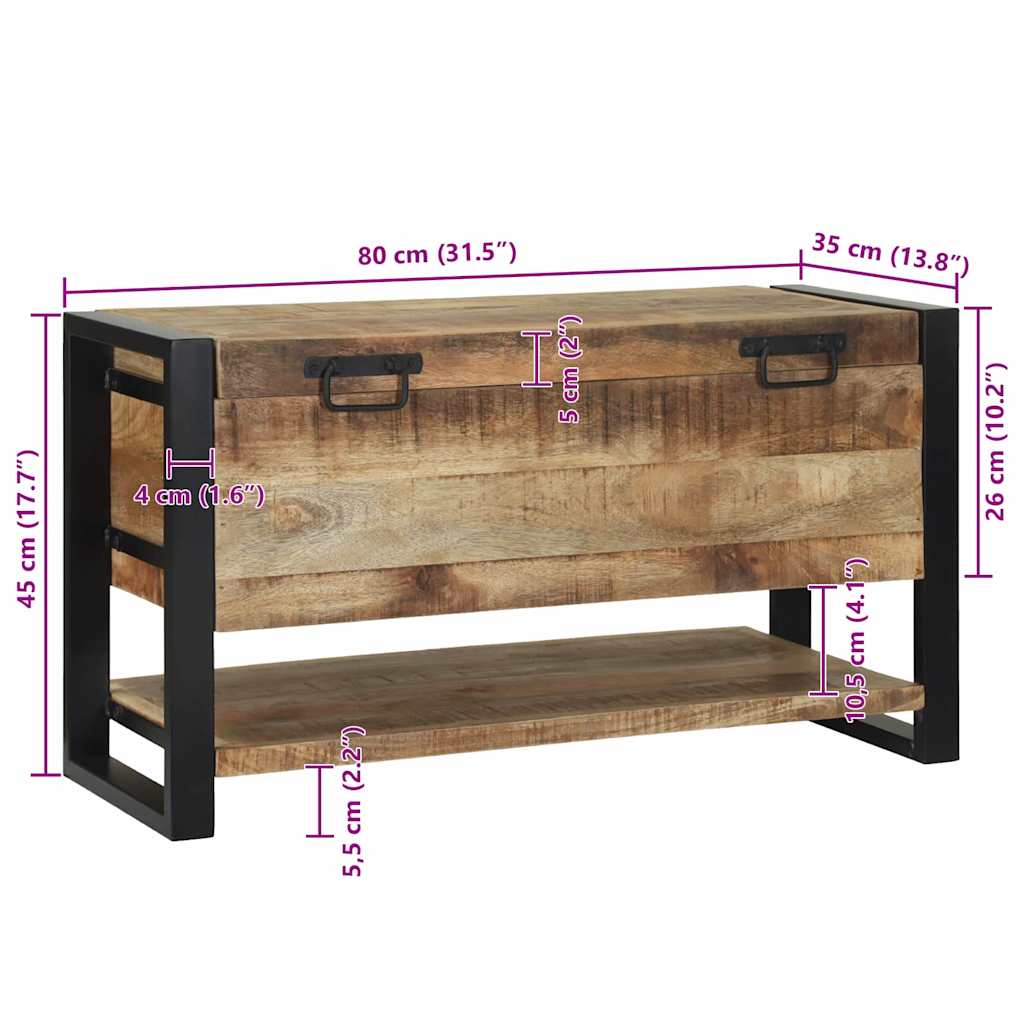 vidaXL Aufbewahrungsbox Braun 80 x 35 x 45 cm Massivholz Mango
