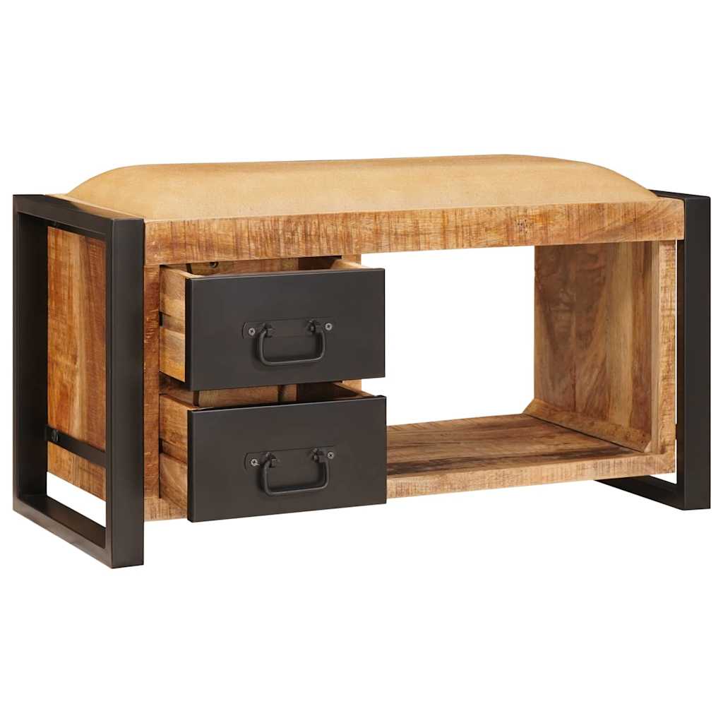 vidaXL Sitzbank mit Stauraum Braun 80 x 35 x 40 cm Massivholz Mango