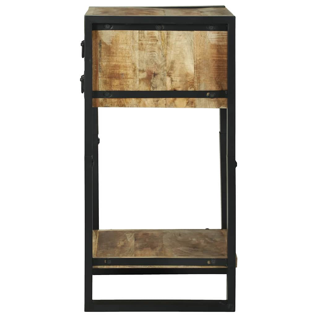 vidaXL Beistelltisch mit Regal Braun 40 x 40 x 80 cm Massivholz Mango