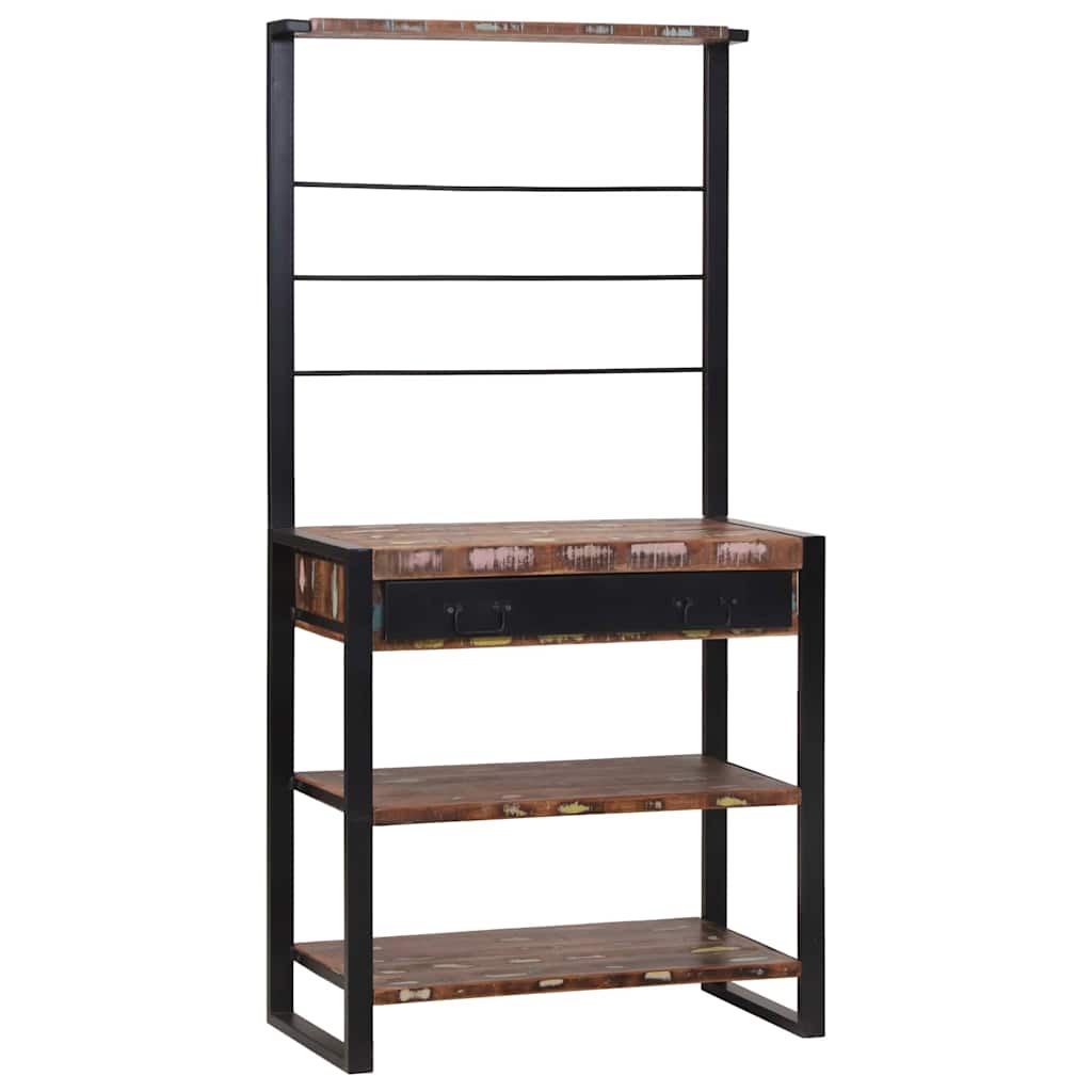 vidaXL Küchenregal Braun und Schwarz 80 x 40 x 160 cm Massivholz Mango