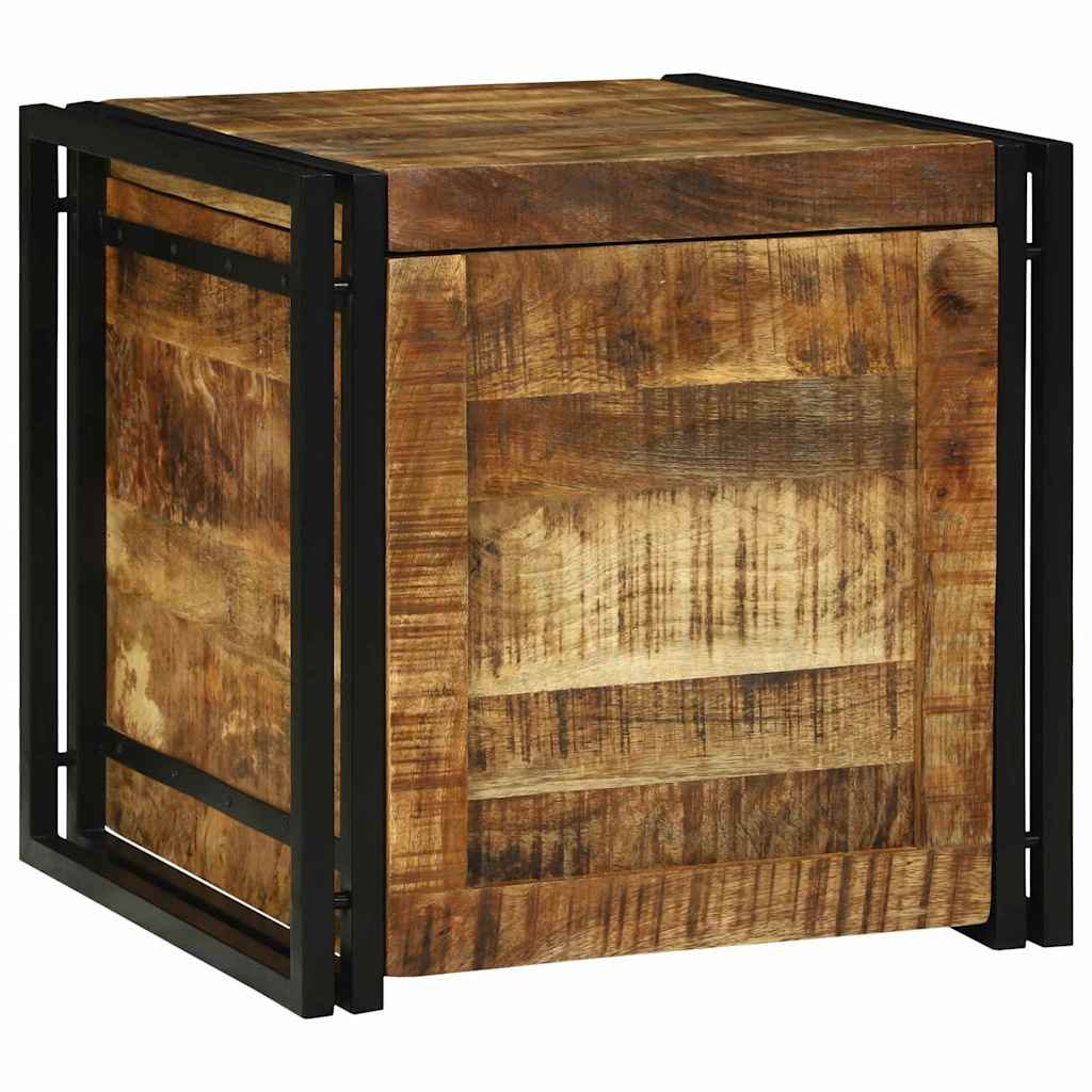 vidaXL Aufbewahrungsbox mit Speicher 50 x 50 x 50 cm Raues Mangoholz