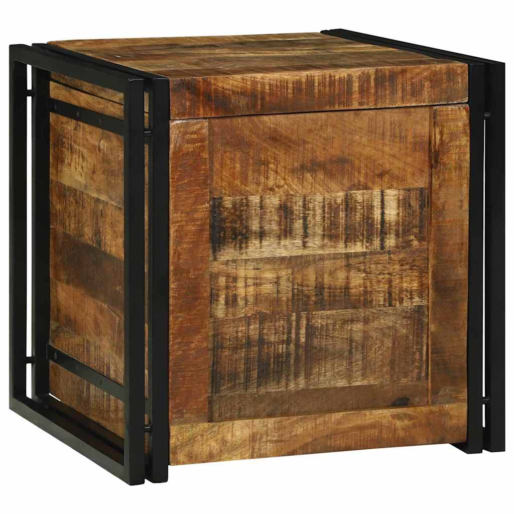 vidaXL Aufbewahrungsbox mit Speicher 50 x 50 x 50 cm Raues Mangoholz