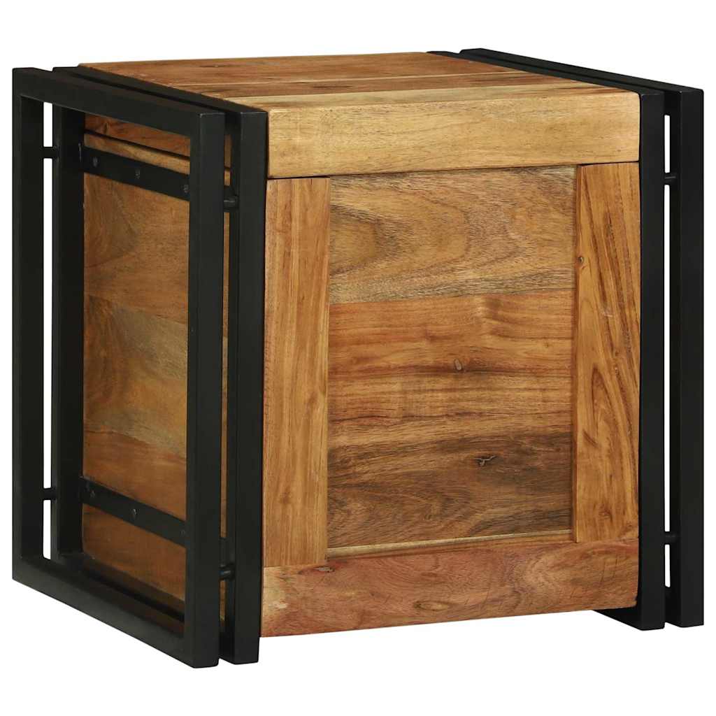 vidaXL Aufbewahrungsbox mit Speicher 50 x 50 x 50 cm Raues Mangoholz