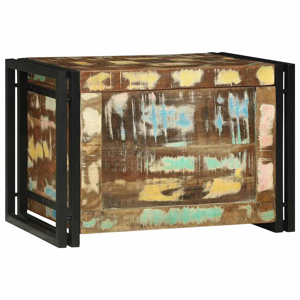 vidaXL Aufbewahrungsbox mit Speicher 50 x 50 x 50 cm Raues Mangoholz