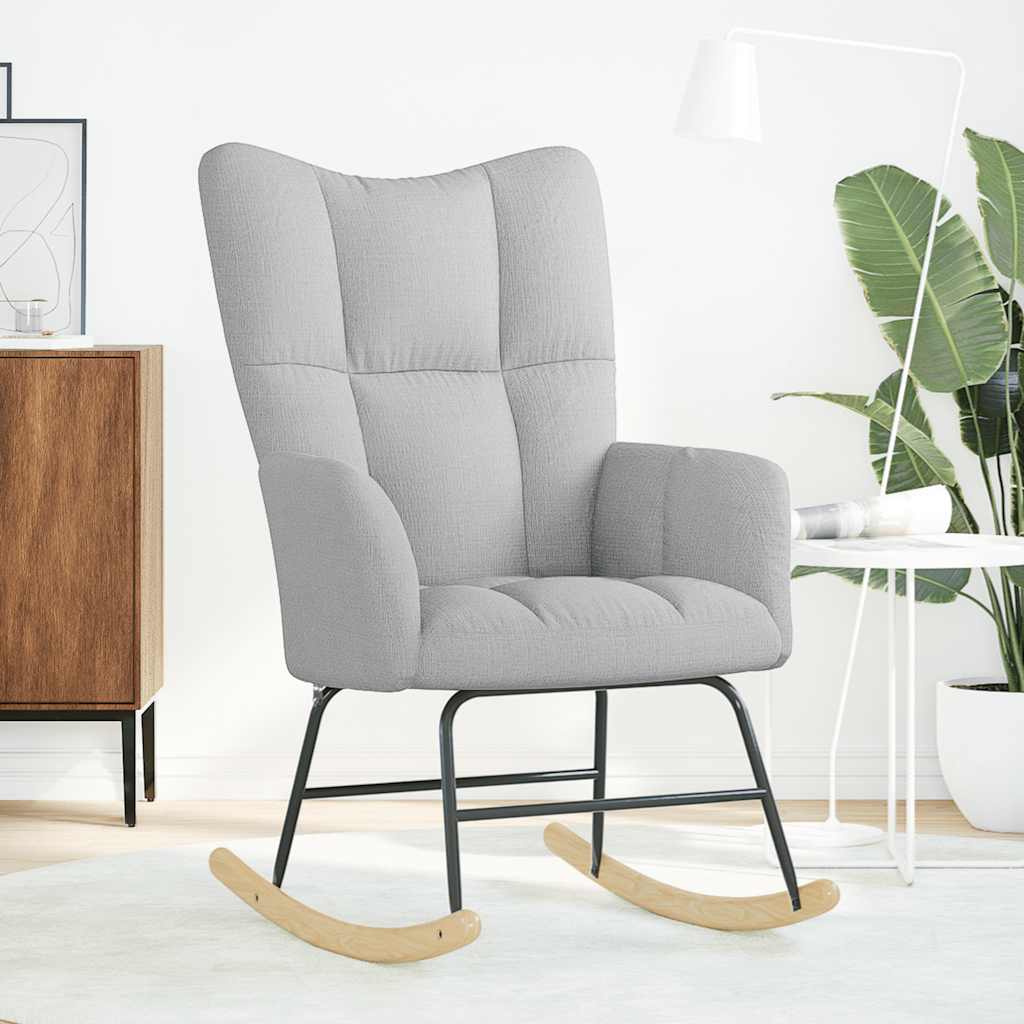 vidaXL Schaukelstuhl Wolkengrauer Stoff