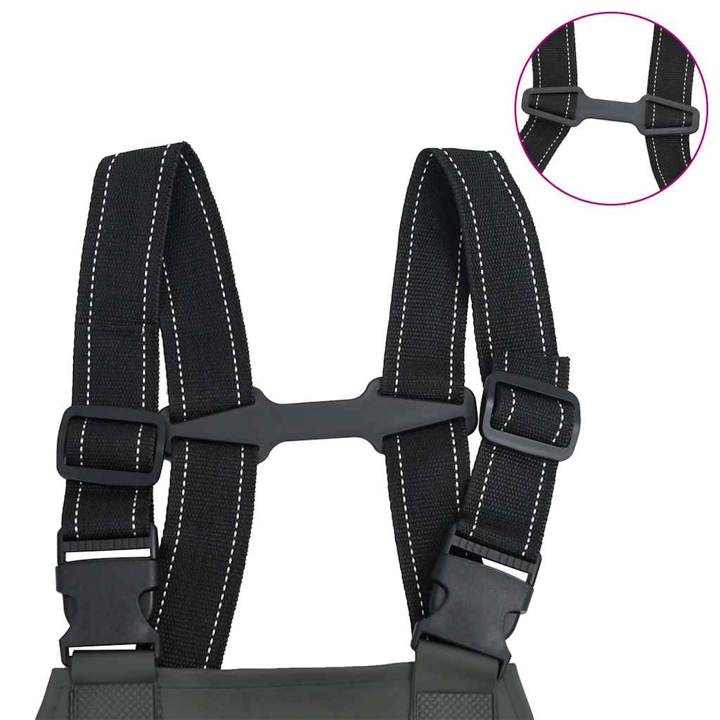 vidaXL Wathose mit Stiefeln Dunkelgrün Größe 38