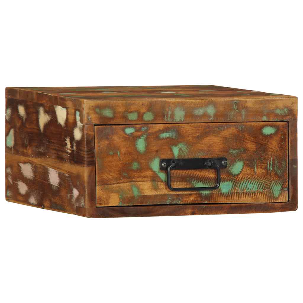 vidaXL Wand-Nachttisch Altholz Massiv