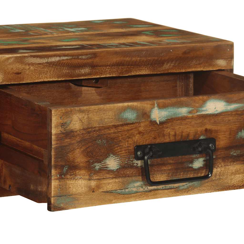 vidaXL Wand-Nachttisch Altholz Massiv