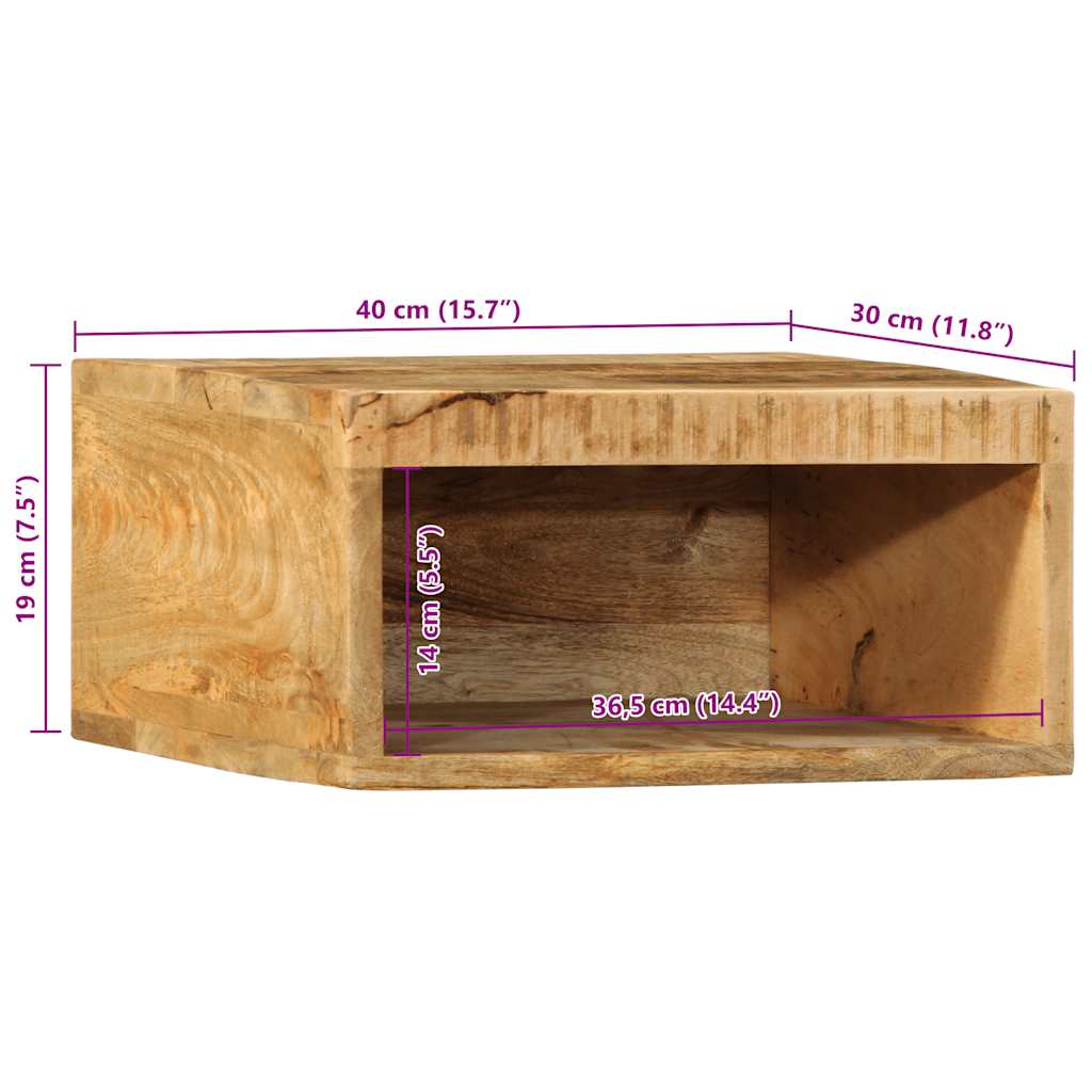 vidaXL TV-Wandschrank 40x30x19 cm Raues Mangoholz