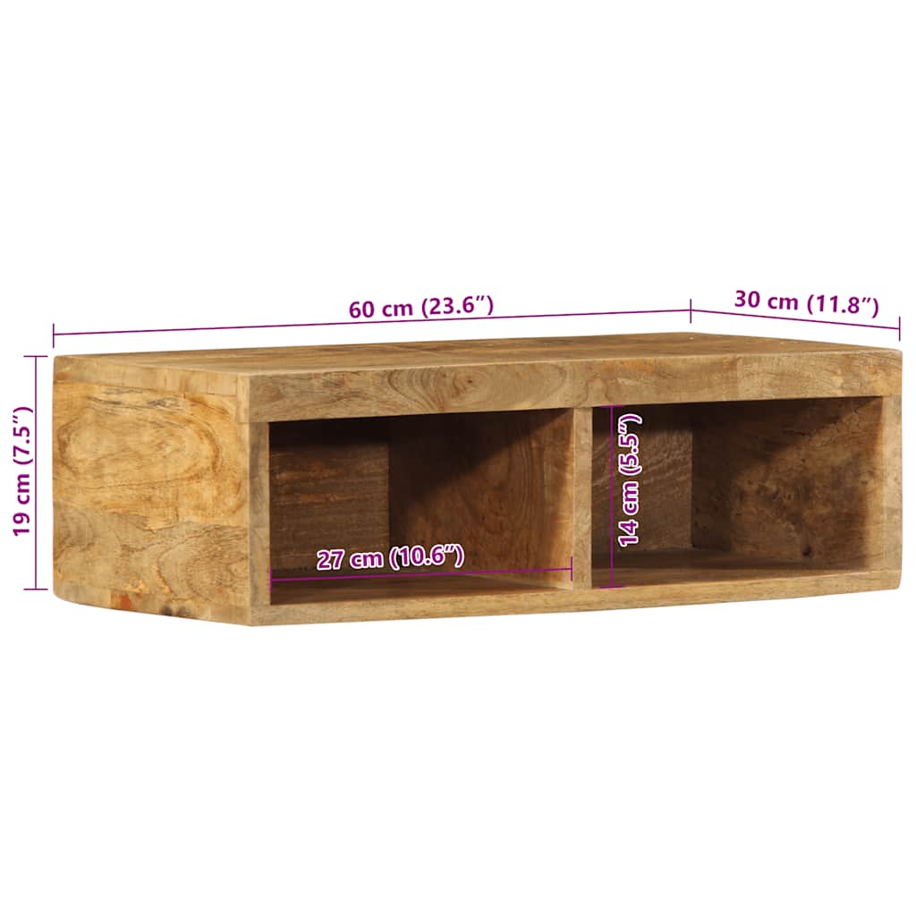 vidaXL TV-Wandschrank 60x30x19 cm Raues Mangoholz