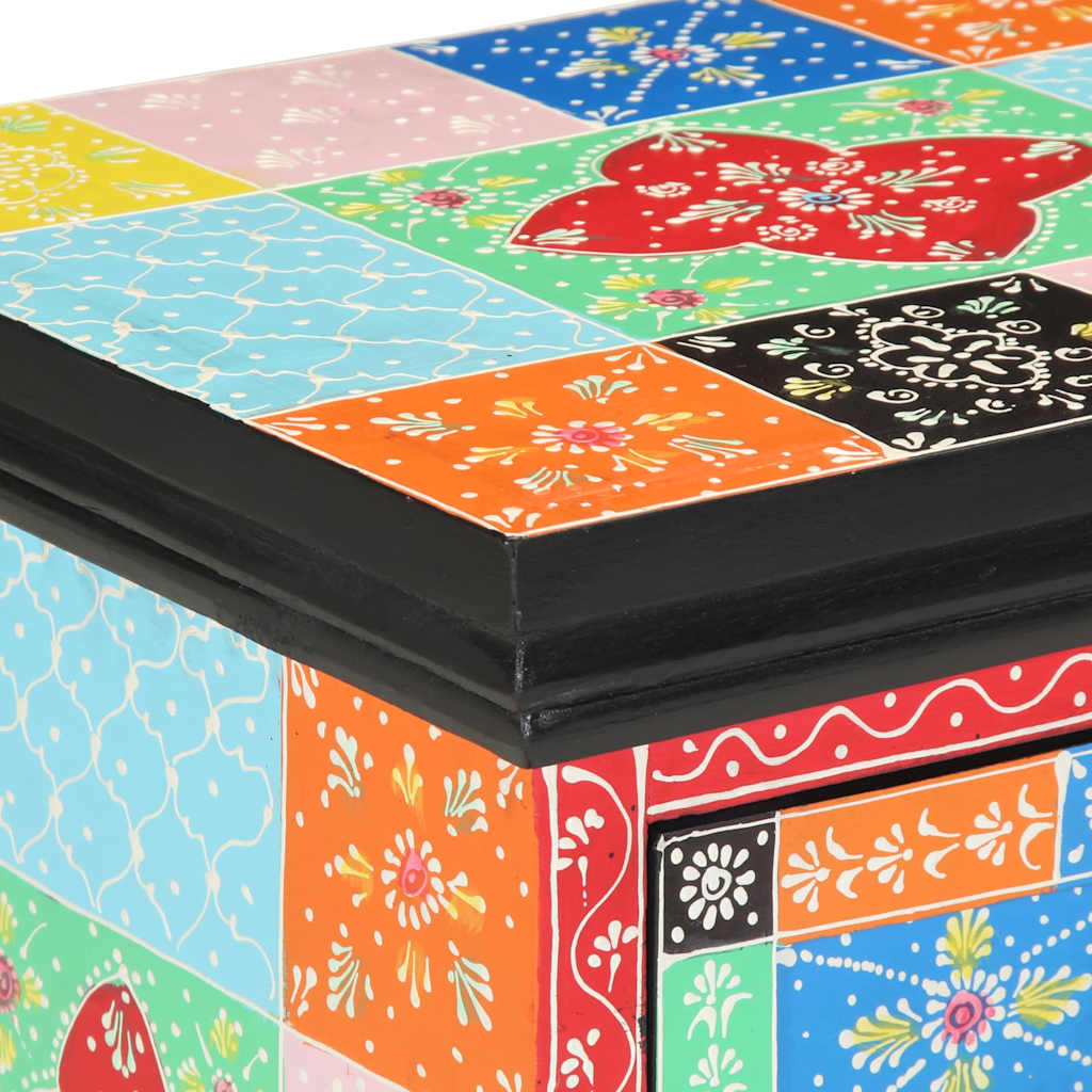 vidaXL Nachttisch Mehrfarbig 40 x 35 x 45 cm Massivholz Mango