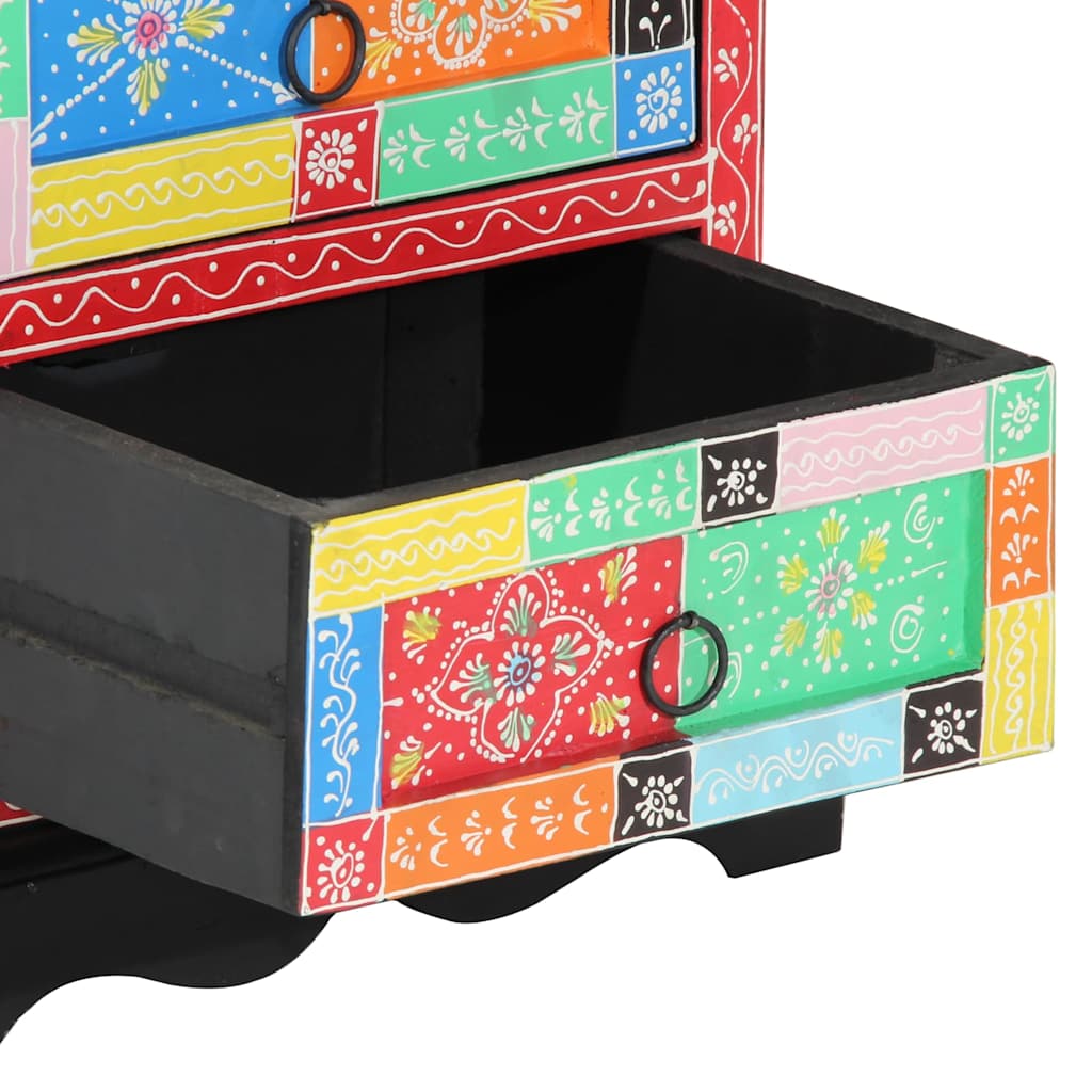 vidaXL Nachttisch Mehrfarbig 40 x 35 x 45 cm Massivholz Mango