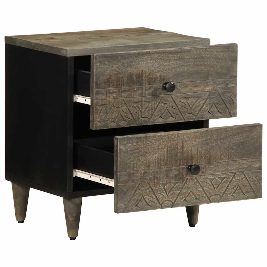 vidaXL Nachttisch Hellgrau 40x33x46 cm Massivholz Mango