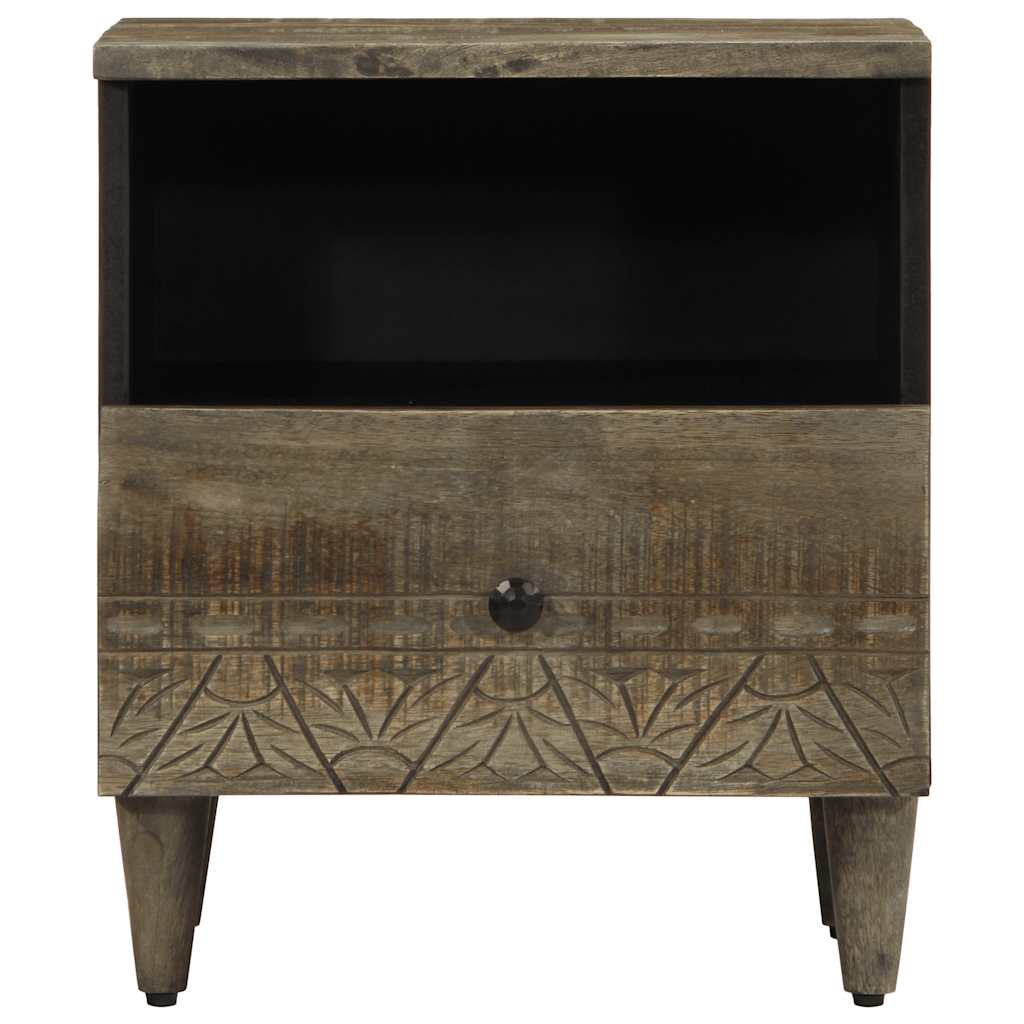 vidaXL Nachttisch Hellgrau 40x33x46 cm Massivholz Mango