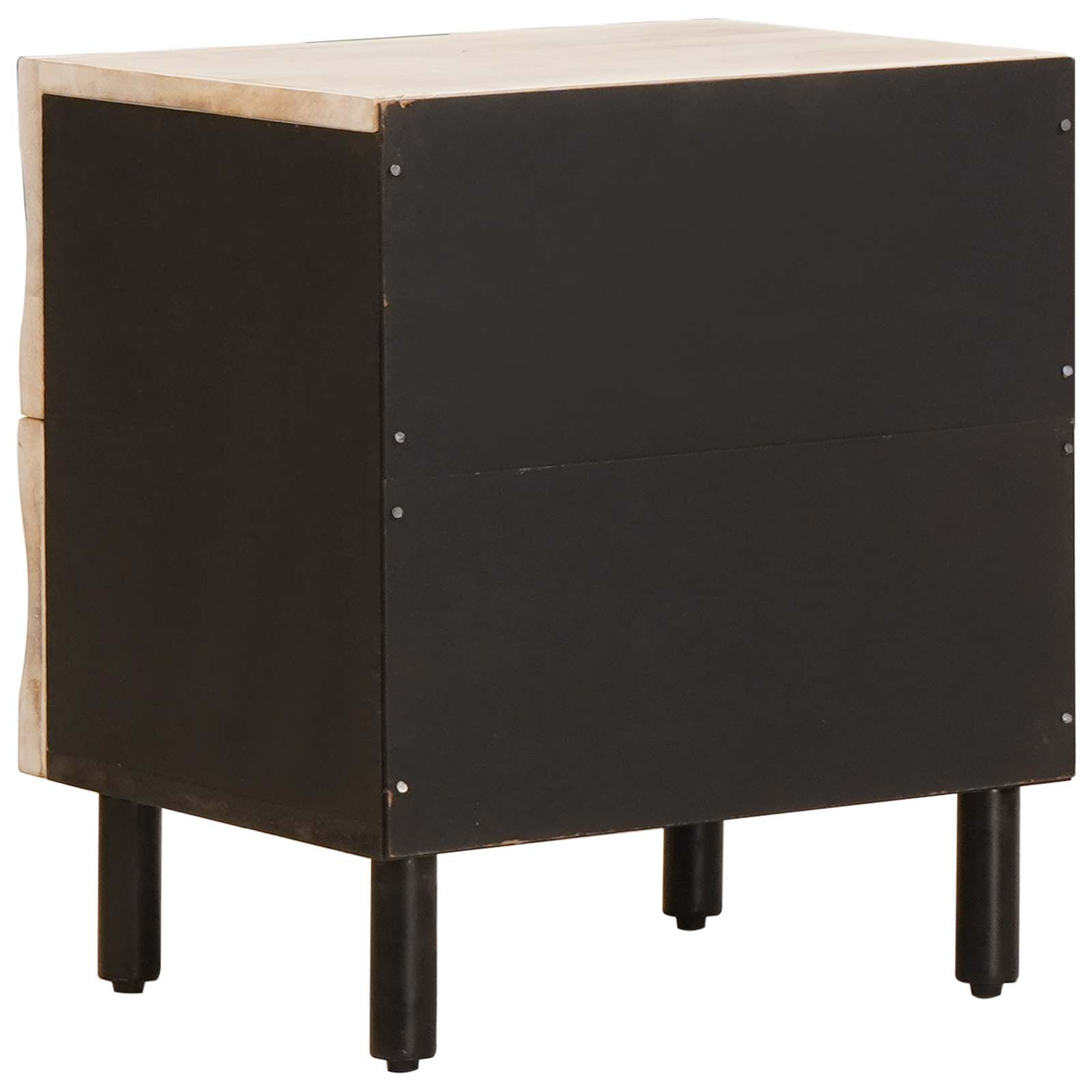 vidaXL Nachttisch mit Schubladen Weiß 40 x 33 x 46 cm Massivholz Mango