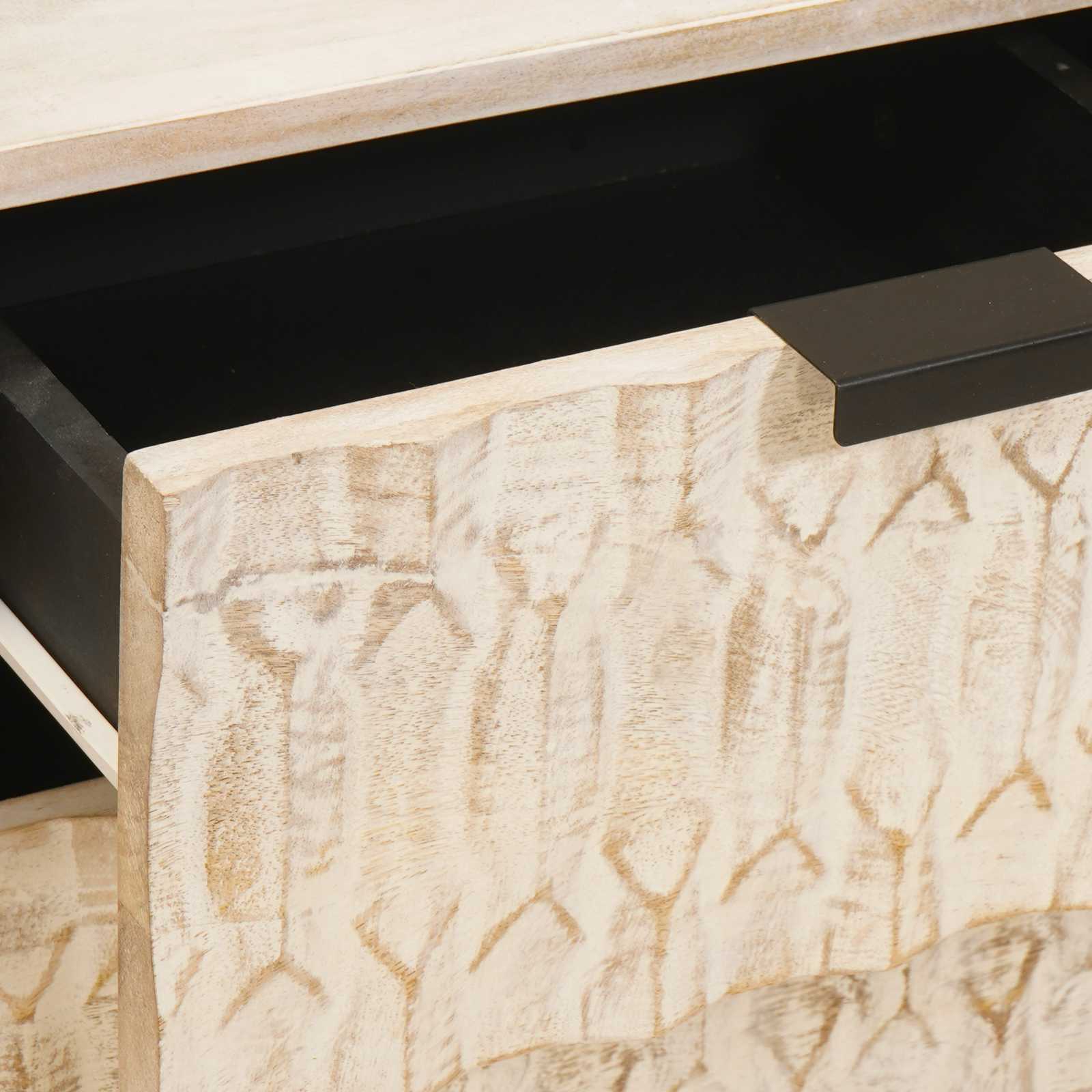 vidaXL Nachttisch mit Schubladen Weiß 40 x 33 x 46 cm Massivholz Mango