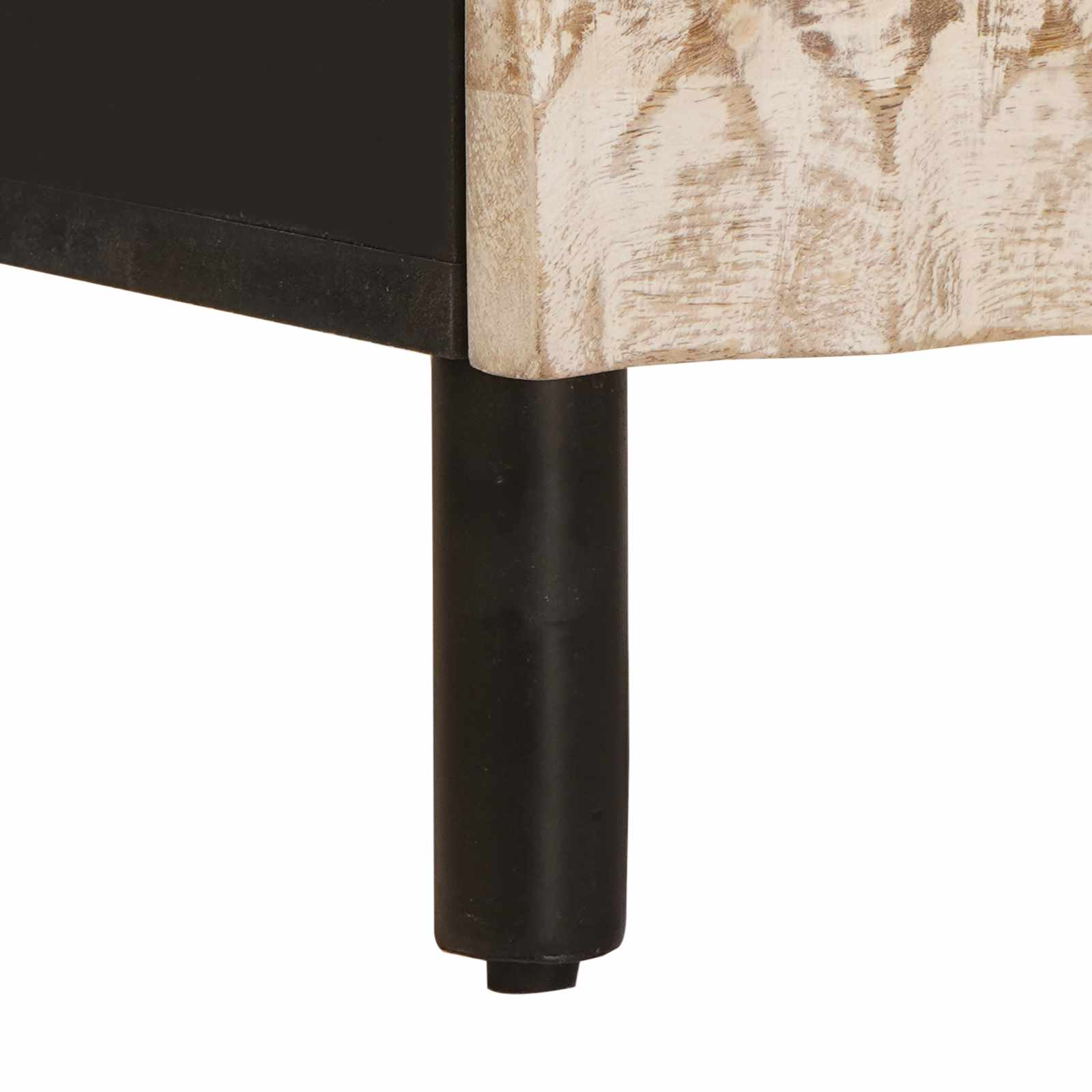 vidaXL Nachttisch mit Schubladen Weiß 40 x 33 x 46 cm Massivholz Mango