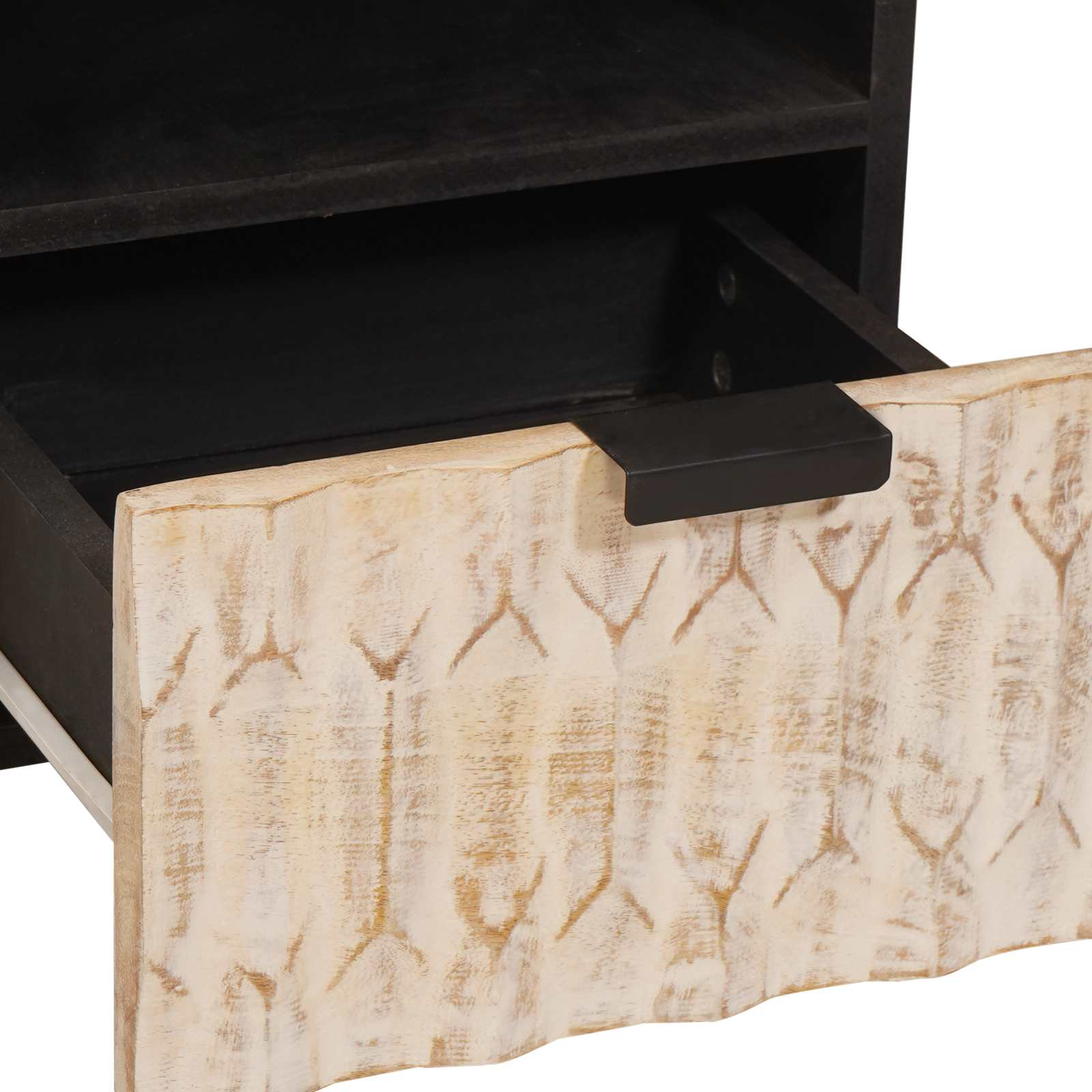 vidaXL TV-Schränk Weiße gewaschene Oberfläche 70 x 33,5 x 46 cm