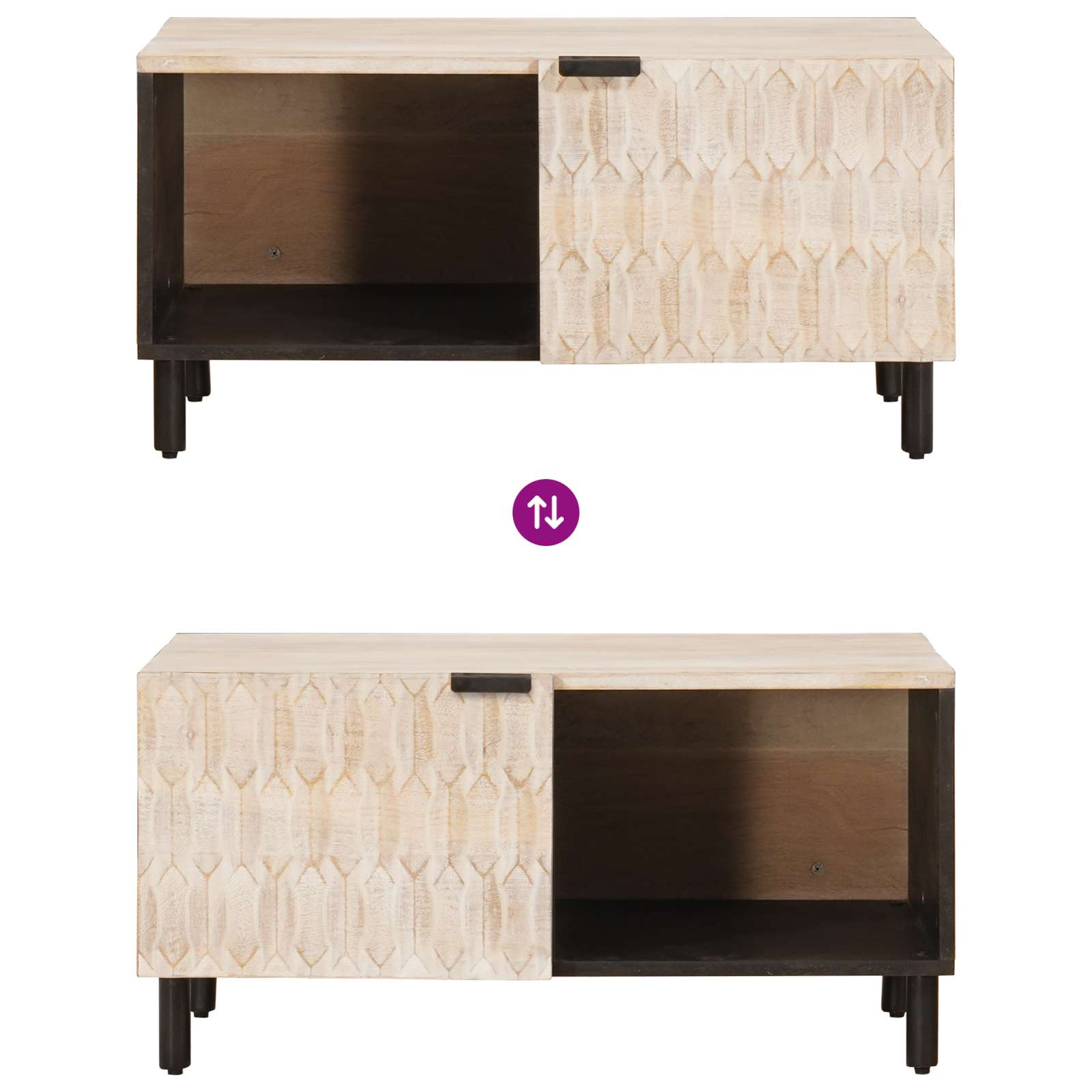 vidaXL Couchtisch Weiß 80 x 50 x 40 cm Massivholz Mango