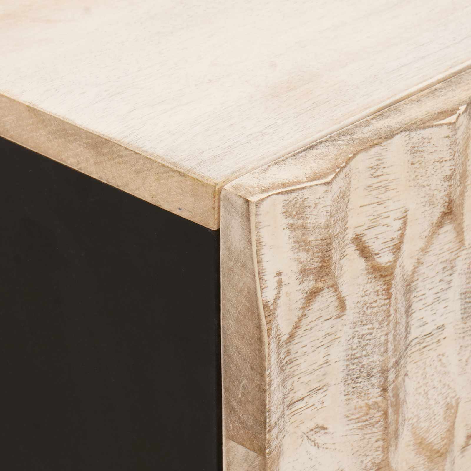 vidaXL Nachttisch mit Schubladen Weiß 50 x 33 x 60 cm Massivholz Mango