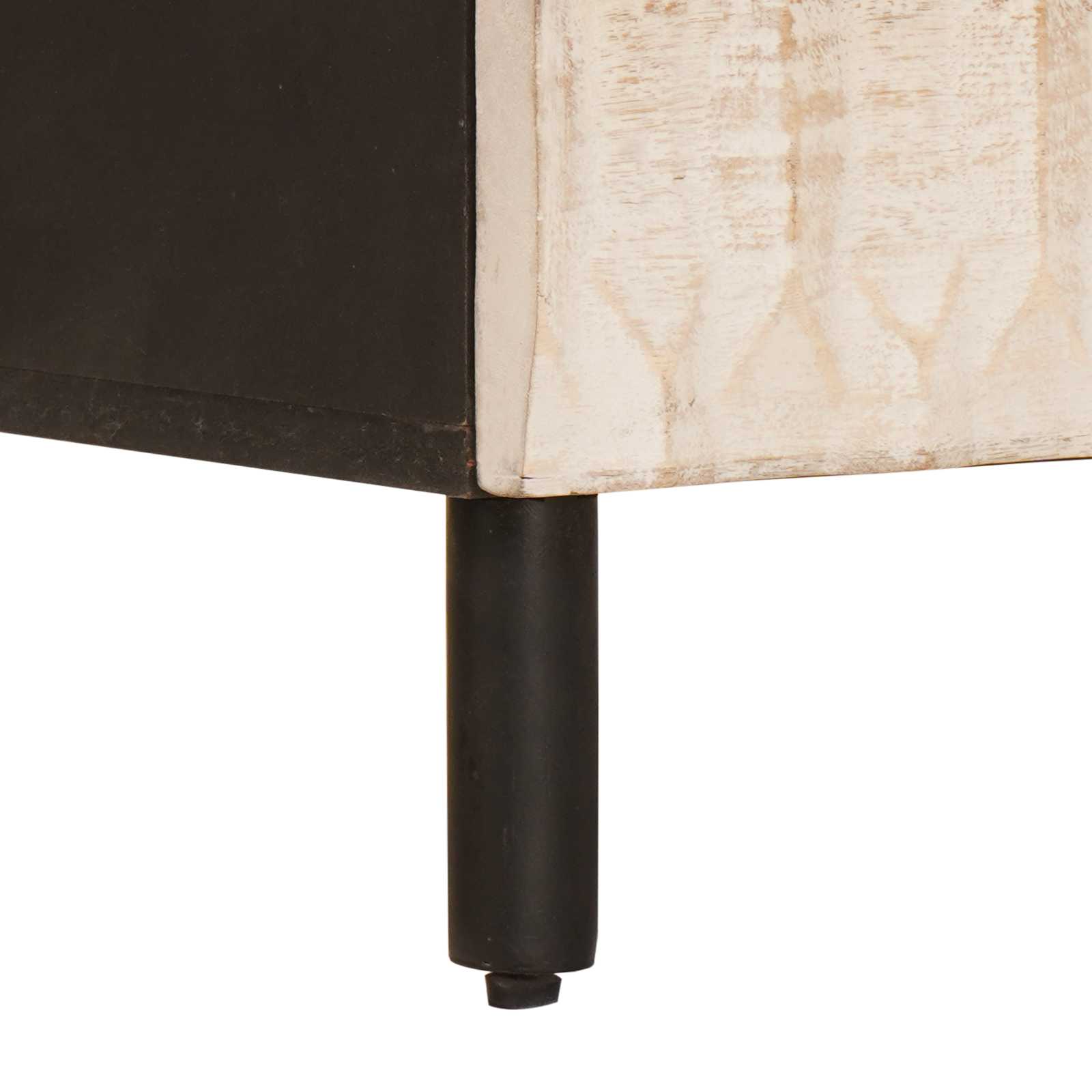 vidaXL Nachttisch mit Schubladen Weiß 50 x 33 x 60 cm Massivholz Mango